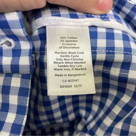 Talbots women's gingham ankle cropped pants blue white size 16 - Picture 7 of 10